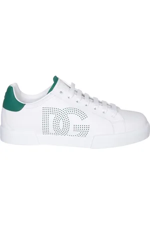 Dolce & Gabbana Sko, Herre, Hvid, 41 EU, Uld, Perforerede logo sneakers