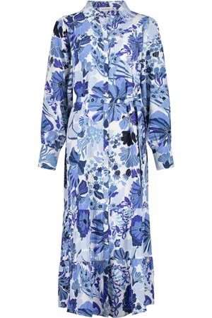 Fabienne Chapot Kjole, Dame, Blå, L, Noa Kjole - Le Pacha Azure Print