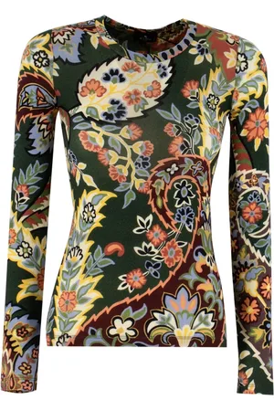 Etro Top, Dame, Flerfarvet, M, Uld, Paisley Chic Sweater