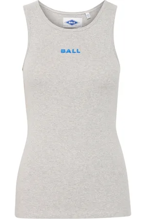 Ball Top, Dame, Grå, 2XL, Bomuld, Sporty Tank Top med Broderet Logo