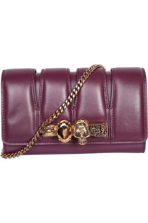 Alexander McQueen Taske, Dame, Rød, ONE SIZE, Uld, Gotisk Quiltet Skuldertaske med Fire Ringe