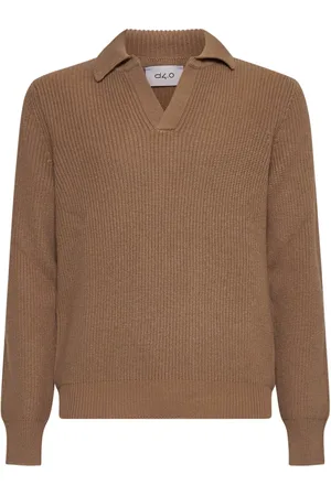 D4.0 Strik, Herre, Brun, L, Uld, Brun Sweater Kollektion