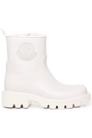 Moncler Sko, Dame, Hvid, 35 EU, Uld, Hvide Vandtætte Støvler med Snørelukning