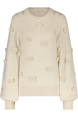 Fabienne Chapot Strik, Dame, , L, Polyester, Strikket Roser Pullover