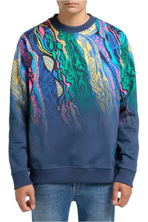 Carlo Colucci Sweathshirts & Hoodies, Herre, Flerfarvet, 3XL, Bomuld, Farverig Sweater Mænd Mørkeblå