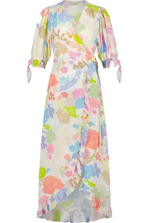 Fabienne Chapot Kjole, Dame, Flerfarvet, XS, Uld, Caribbean Chintz Ruffle Kjole