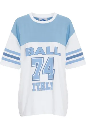 Ball Top, Dame, Hvid, M, Bomuld, Sporty Oversize T-shirt med Striber