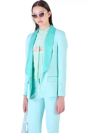 Silvian Heach Jakke, Dame, Grøn, L, Polyester, Blazer med sjalskrave og sidelommer