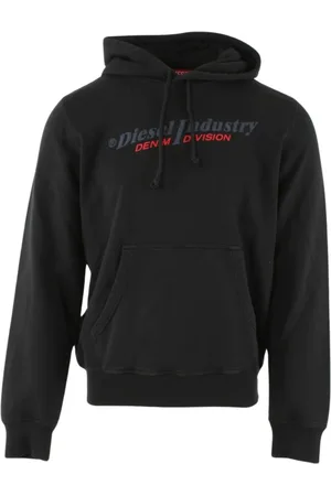 Diesel Sweathshirts & Hoodies, Herre, Blå, L, Bomuld, Blå bomuldssweater med hætte