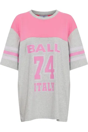 Ball Top, Dame, Lyserød, M, Bomuld, Sporty Oversize T-shirt med Striber