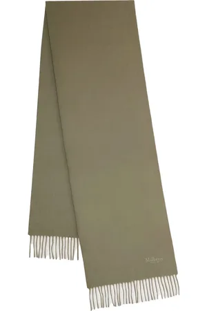 MULBERRY Tilbehør, Herre, Grøn, ONE SIZE, Uld, Solid Merino Wool Scarf, Linen