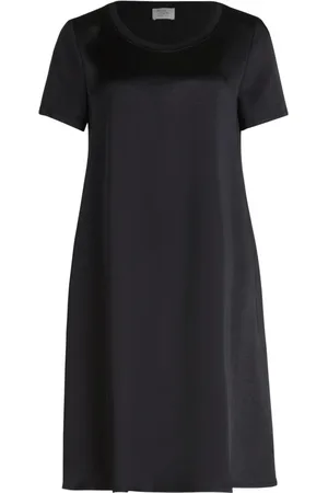 Vera Mont Kjole, Dame, Sort, M, Satin, Casual Satin Dress with Ribbed Cuffs