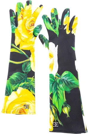 Dolce & Gabbana Tilbehør, Dame, Flerfarvet, M, Blomster Aftenhandsker