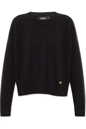 VERSACE Strik, Dame, Sort, S, Uld, Trøje med logo