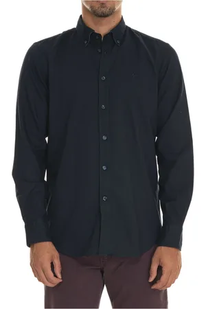 HARMONT&BLAINE Skjorte, Herre, Blå, S, Bomuld, Button-Down Casual Skjorte med Logo