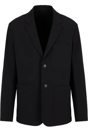 Emporio Armani Jakkesæt, Herre, Sort, L, Sort Seersucker Jakke