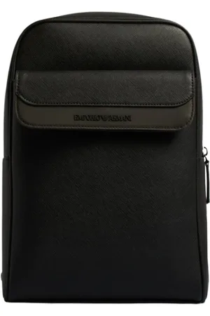 Emporio Armani Taske, Herre, Sort, ONE SIZE, Uld, Sort Grøn Skuldertaske med Lynlås