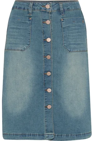 Cream Nederdel, Dame, Blå, L, Denim, Denim Nederdel Lyseblå