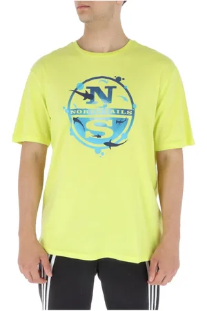 North Sails Top, Herre, Gul, 2XL, Bomuld, Gul Print T-shirt Alle Sæsoner
