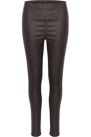 Cream Bukser, Dame, Brun, 3XL, Uld, Mørkebrun Krokodille Leggings Slim-Fit