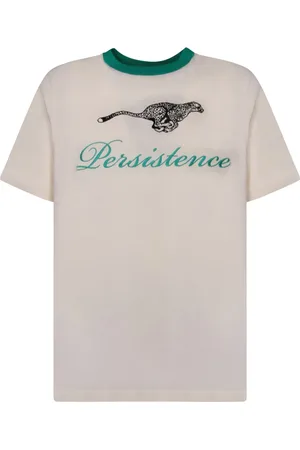 WALES BONNER Top, Herre, , M, Bomuld, Hvid Leopard Print Grafisk T-shirt