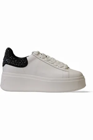 Ash Sko, Dame, Hvid, 40 EU, Læder, Hvide Læderstof Sneakers Gummisål