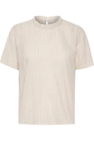 Cream Top, Dame, , XS, Bomuld, Katinkacr Bluse Travertine