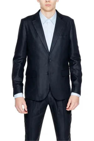 Antony Morato Jakkesæt, Herre, Sort, M, Sort Linen Blend Blazer med Knapper