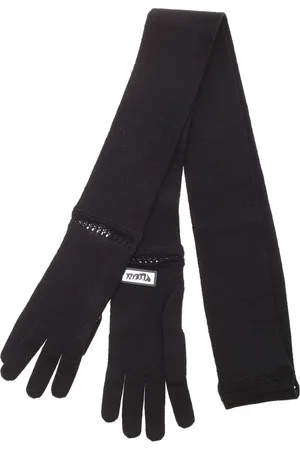 VIVETTA Tilbehør, Dame, Sort, ONE SIZE, Uld, Sort Uldtørklæde med Handske Detalje