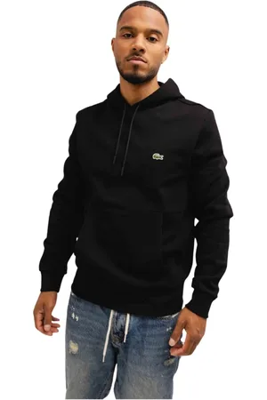 Lacoste Sweathshirts & Hoodies, Herre, Sort, L, Bomuld, Basis hættetrøje Mænd Sort