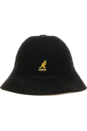 Kangol Tilbehør, Herre, Sort, M, Uld, Afslappet Fiskerhat Sort/Guld Bermuda Stil