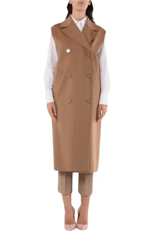 Max Mara Jakke, Dame, Brun, M, Uld, Tidløs Uld Dobbeltradet Vest