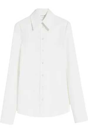 Sportmax Bluser & Skjorter, Dame, Hvid, S, Bomuld, Hvid bomuldsskjorte med feminin silhuet