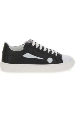 Moschino Sko, Dame, Sort, 40 EU, Uld, Symbol Sneakers Sort Hvid Kontrast