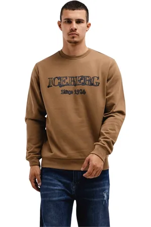 Iceberg Sweathshirts & Hoodies, Herre, Brun, S, Bomuld, Logo Sweater Brun Mænd