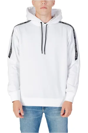 Calvin Klein Sweathshirts & Hoodies, Herre, Hvid, 2XL, Bomuld, Hvid Hættetrøje Efterår/Vinter Mænd
