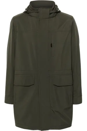 BRIONI Frakke, Herre, Grøn, XL, Uld, Hætteparka Jakke Oliven Grøn