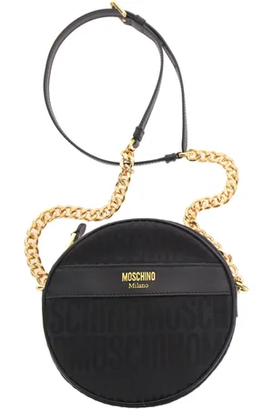 Moschino Taske, Dame, Sort, ONE SIZE, Uld, Rund Logo Skuldertaske
