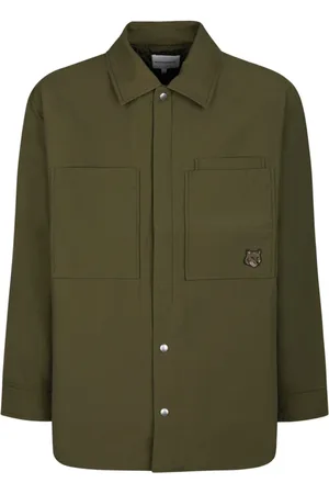 Maison Kitsuné Jakke, Herre, Grøn, L, Bomuld, Grøn Polstret Overshirt