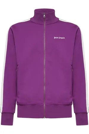 Palm Angels Sweathshirts & Hoodies, Herre, Lilla, M, Uld, Lilla Track Jacket med Logo