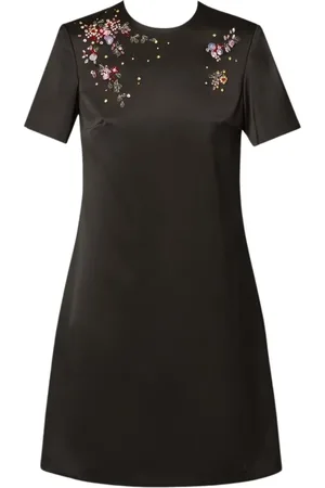 Erdem Kjole, Dame, Sort, L, Farverig Stenpyntet Mini Kjole