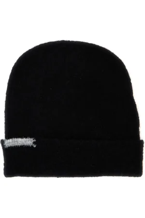 SEMICOUTURE Tilbehør, Dame, Sort, ONE SIZE, Uld, Sort Beanie med Kontrastdetalje