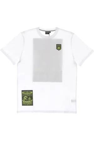 DOLLY NOIRE Top, Herre, Hvid, XL, Bomuld, Hvid Tee med Broderede Logoer