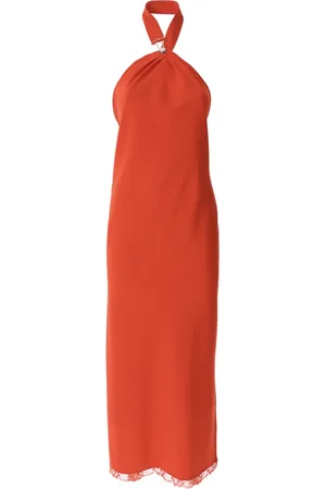 Moschino Kjole, Dame, Rød, M, Rød Lang Cady Kjole med Nakkestrop