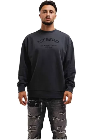 Iceberg Sweathshirts & Hoodies, Herre, Grå, L, Bomuld, Milano Logo Sweater Mænd Mørkegrå