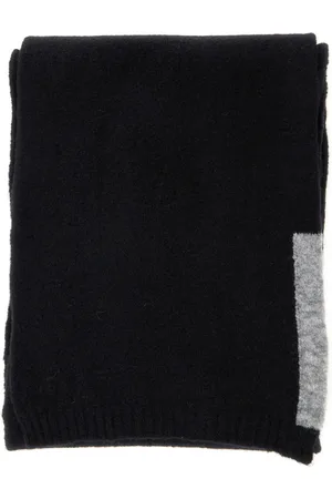 SEMICOUTURE Tilbehør, Dame, Sort, ONE SIZE, Uld, Sort Uldtørklæde med Ribkant