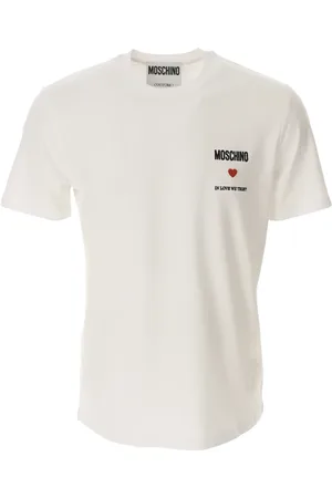 Moschino Top, Herre, Hvid, L, Bomuld, Kærlighed Tillid Jersey T-shirt