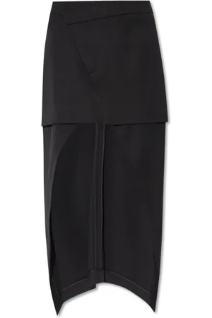 Alexander McQueen Nederdel, Dame, Sort, 2XS, Uld, Asymmetrisk Nederdel