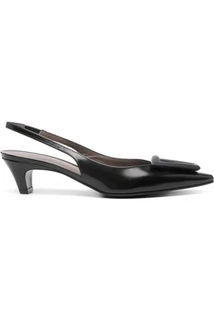 ROBERTO FESTA Sko, Dame, Sort, 36 EU, Læder, Sort poleret læder Slingback Hæle