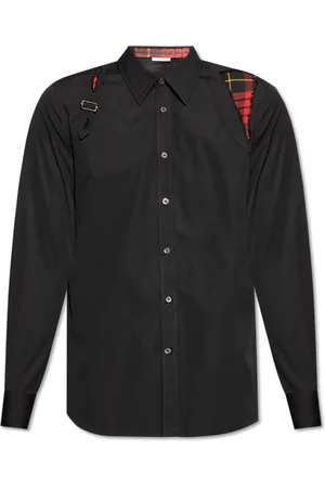 Alexander McQueen Skjorte, Herre, Sort, L, Bomuld, Skjorte med rå finish